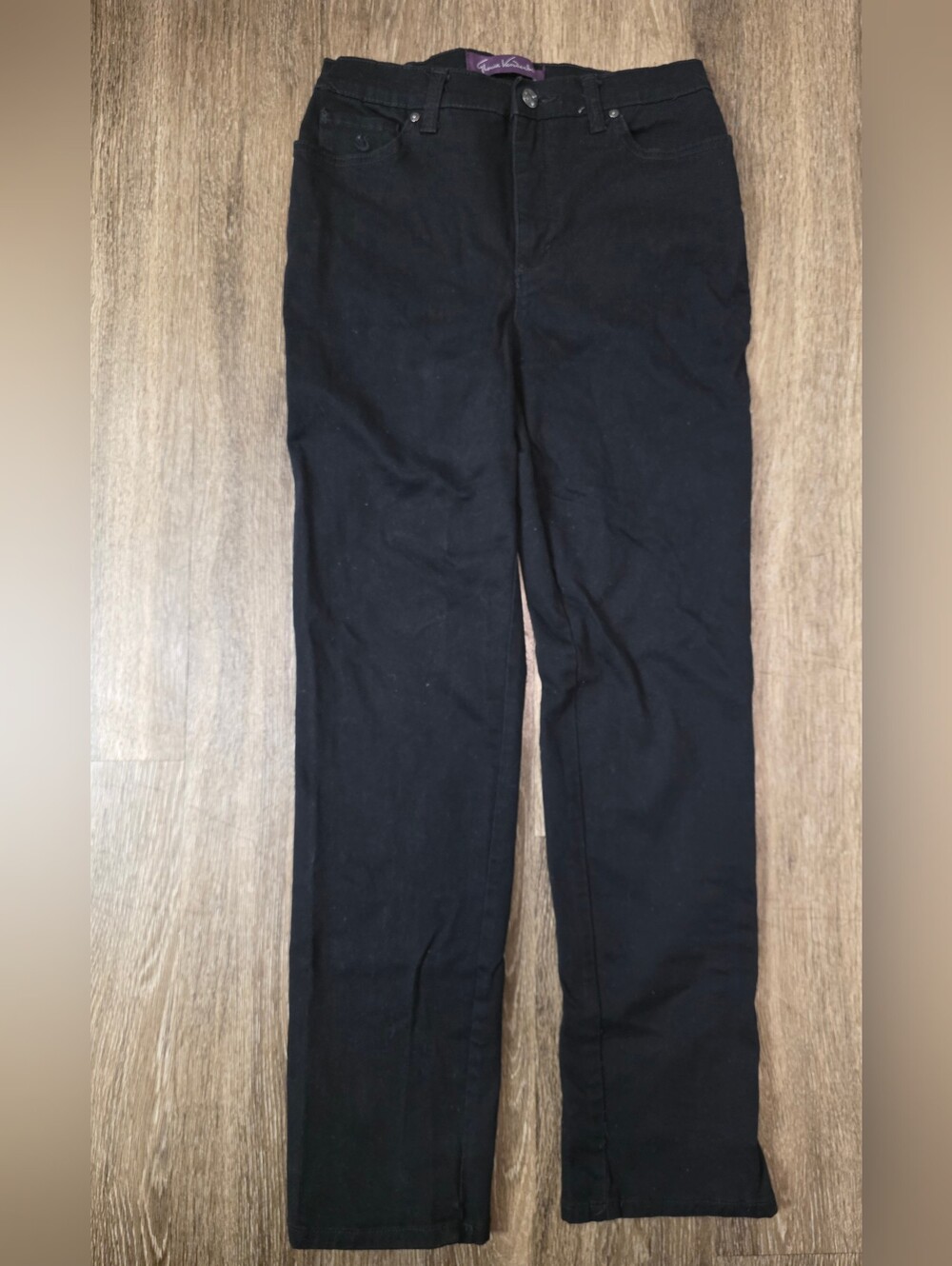 Gloria Vanderbilt Womens Amanda Jeans Size 10 Black Pants straight leg denim